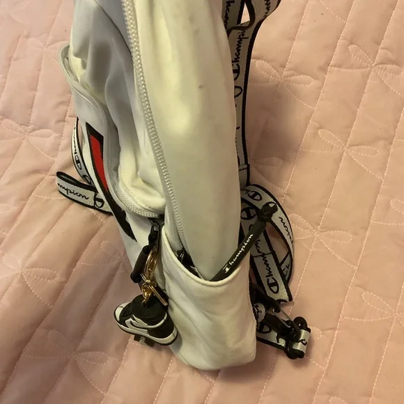 Champion White and Black Backpack with Red Logo - Picture 4 of 13